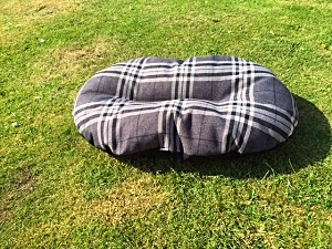 Oval Cushions For Baskets Check Balmoral Charcoal - Various Sizes