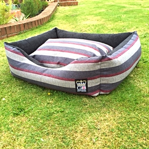 Classic Dog Settee Stripe Mayfair Granite  - Various Sizes