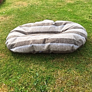 Oval Cushions For Baskets Stripe Chatsworth Nutmeg - Various Sizes