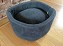 Cat Doza Black Suede & Black Faux Fur Bed Round Bowl Basket (Size 16