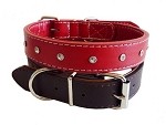 Dog Doza Diamante Leather Dog Collar